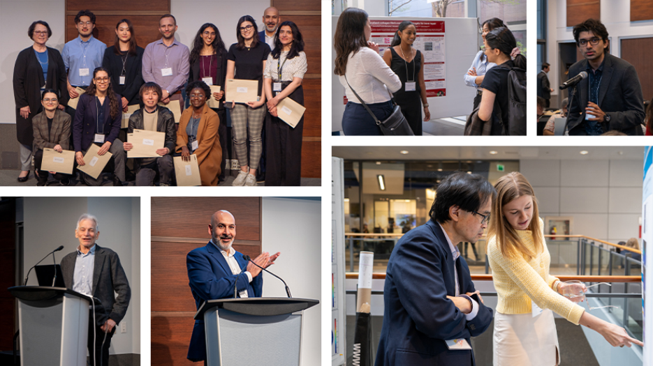 Collage of photos of students and scientists at the event